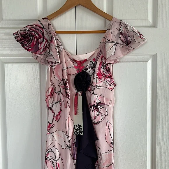 Jacques Vert NWT Ruby Rose Floral Silk Maxi Dress **Size 12/US Size 10** 🌸🌸 - Picture 3 of 8